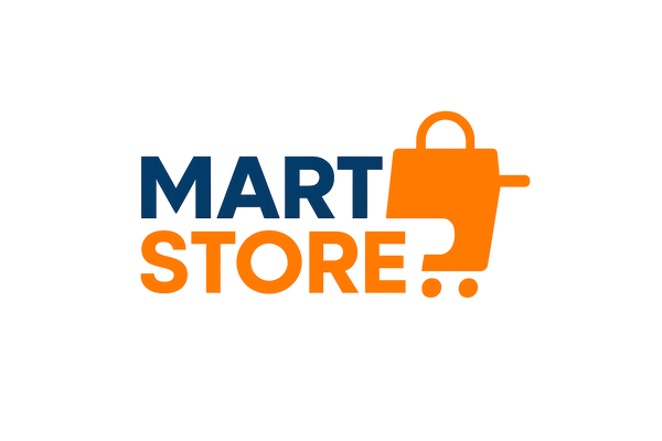 Give me designer logo for " Mart Store" for a online shop with best colour fitted and looking eye catching